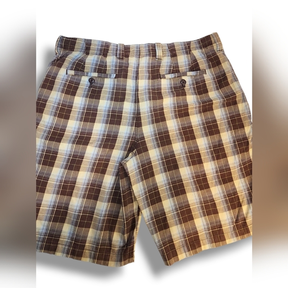 Arrow Blue Jeans Co. Bermuda Shorts Men's Size 36 Blue Plaid - Picture 2 of 7